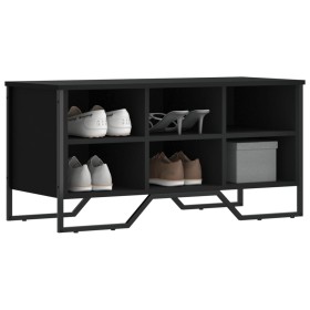 Mueble zapatero madera de ingeniería negro 90x38x45,5