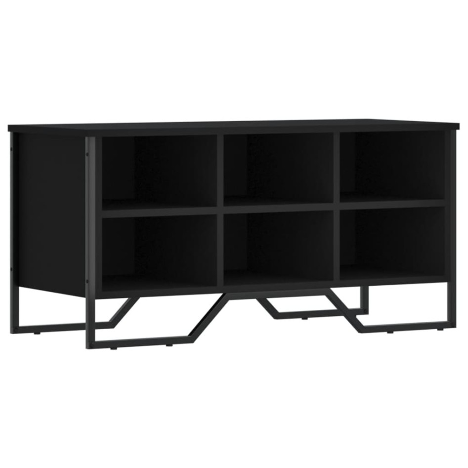 Mueble zapatero madera de ingeniería negro 90x38x45,5