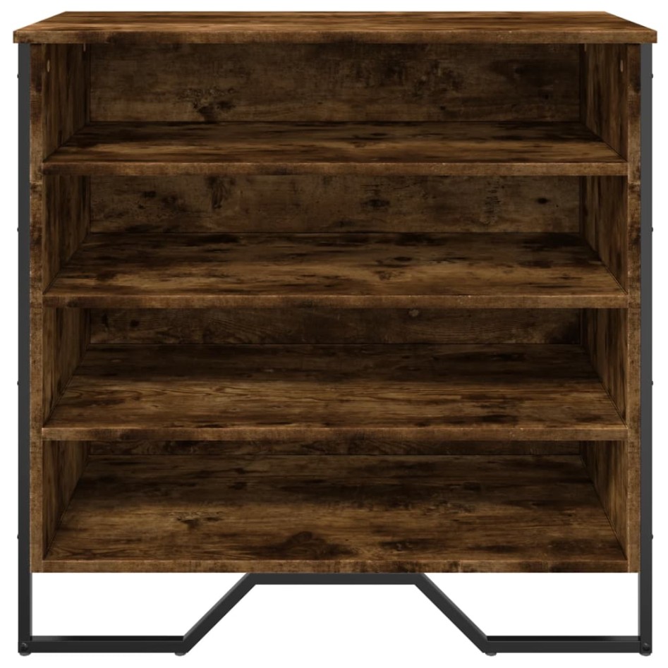 Zapatero de madera de ingeniería roble ahumado 80x38x78