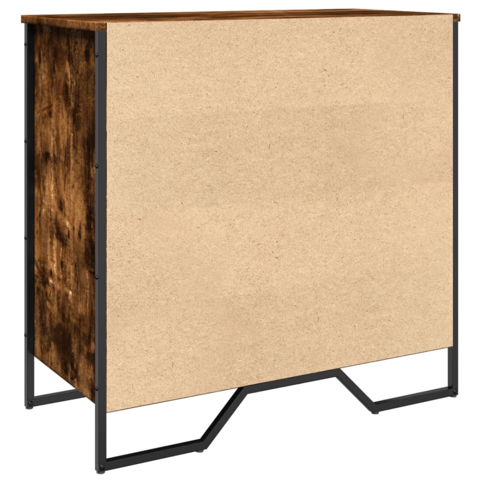 Zapatero de madera de ingeniería roble ahumado 80x38x78