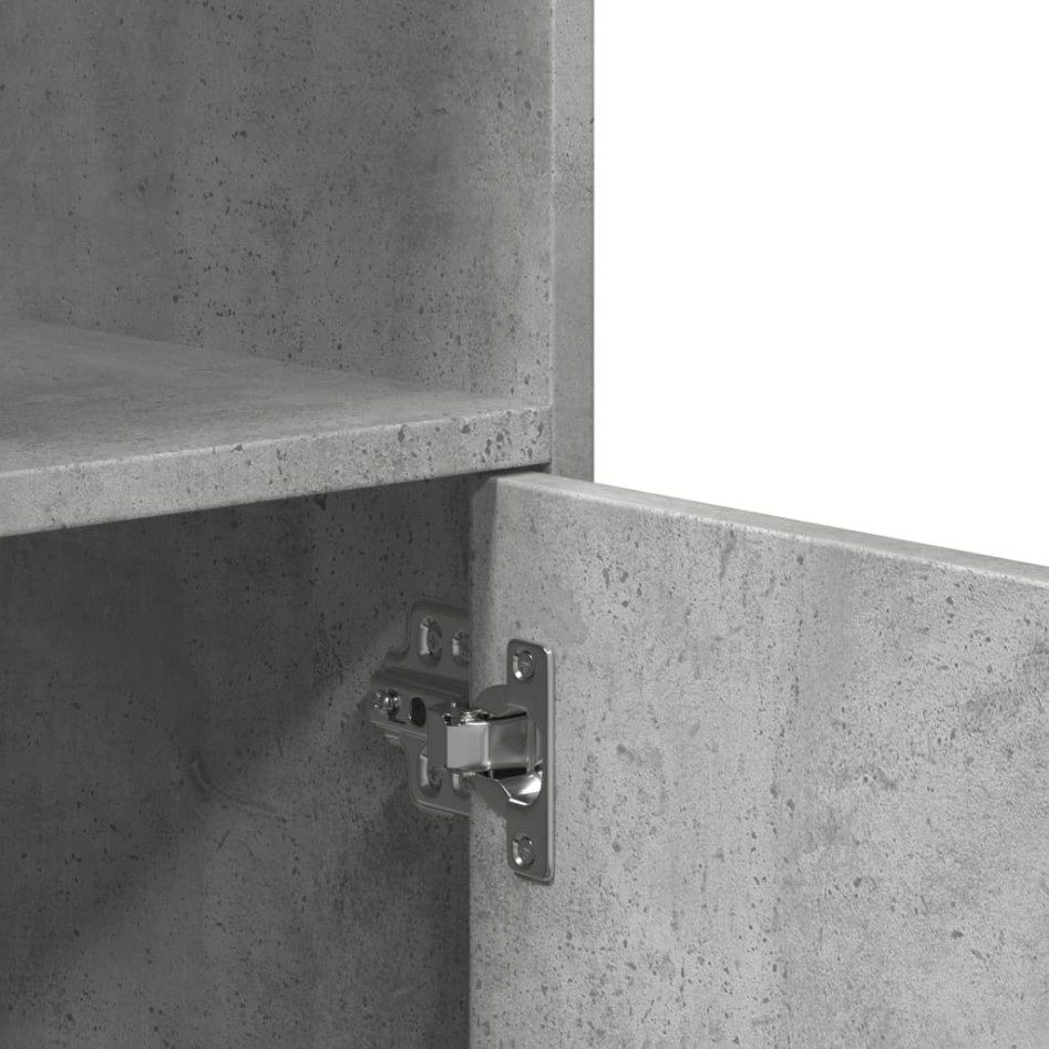 Armario con ruedas madera ingeniería gris hormigón 55x40x91