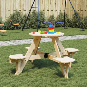 Mesa de picnic para 4 niños agujero para sombrilla madera