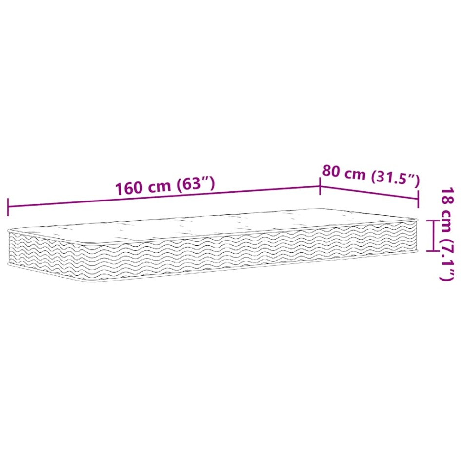 Colchón de muelles bonnell para niños firmeza media 80x160