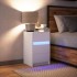 Mesita de noche con luces LED madera de ingeniería