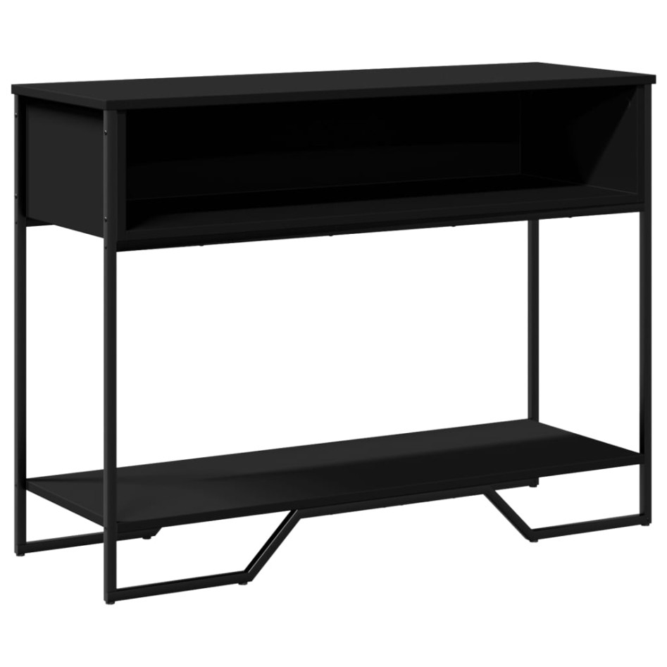 Mesa consola madera de ingeniería negra 100x35x74,5
