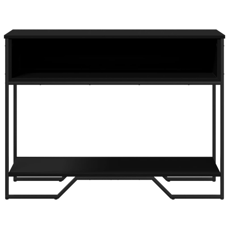 Mesa consola madera de ingeniería negra 100x35x74,5