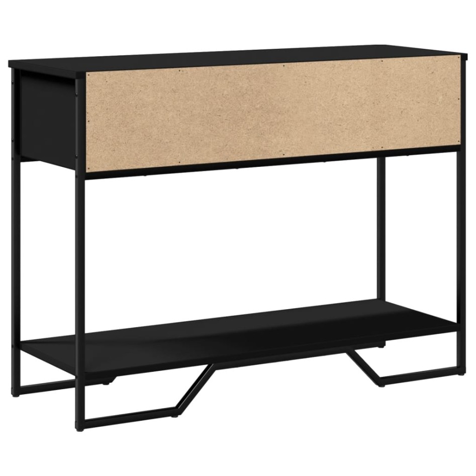 Mesa consola madera de ingeniería negra 100x35x74,5