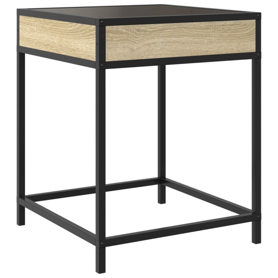 Mesa de centro con Infinity LED roble Sonoma 40x40x51