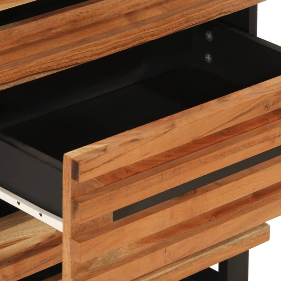 Mesita de noche madera maciza de acacia 50x34x62