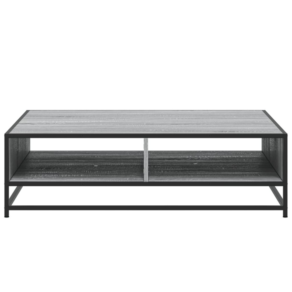 Mesa centro madera ingeniería y metal gris Sonoma 100x100x30