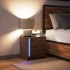 Mesita de noche con luces LED madera de ingeniería roble