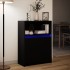 Aparador con LED madera de ingeniería negro 72x34x100