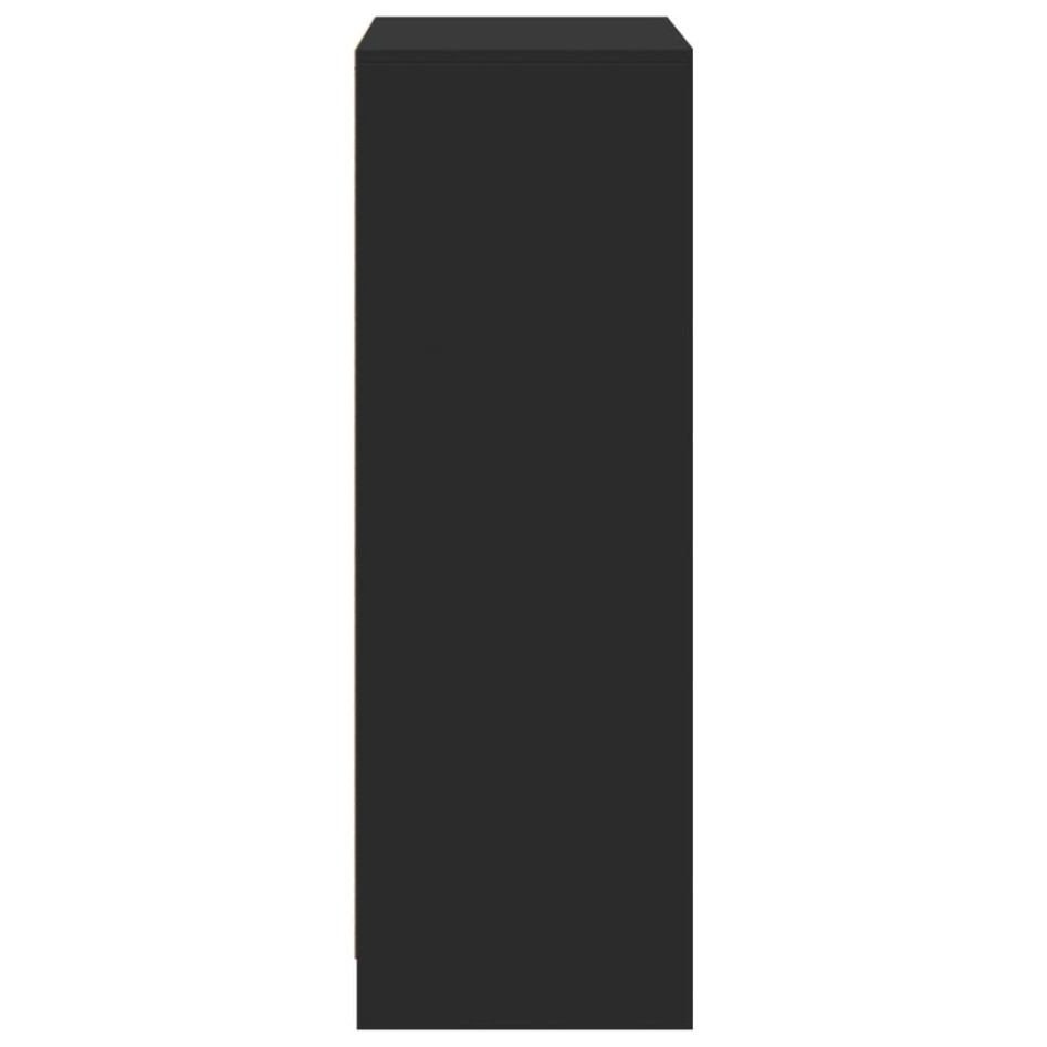 Aparador con LED madera de ingeniería negro 72x34x100