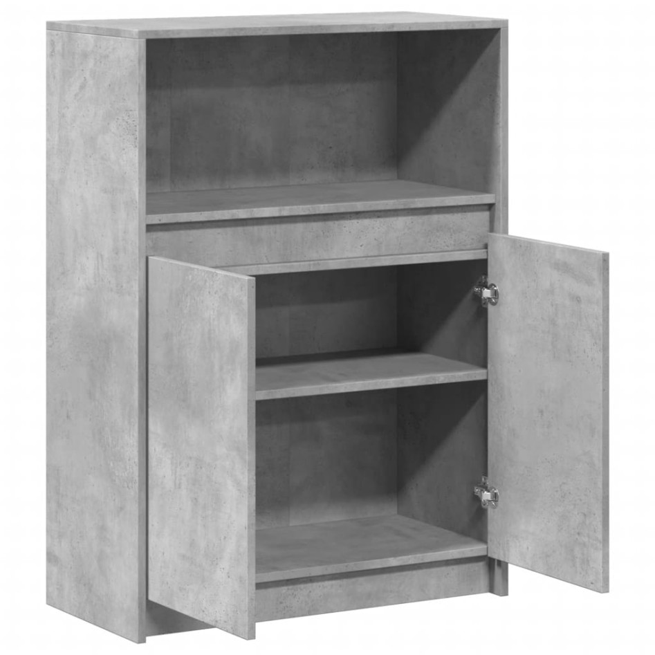 Aparador con LED madera ingeniería gris hormigón 72x34x100