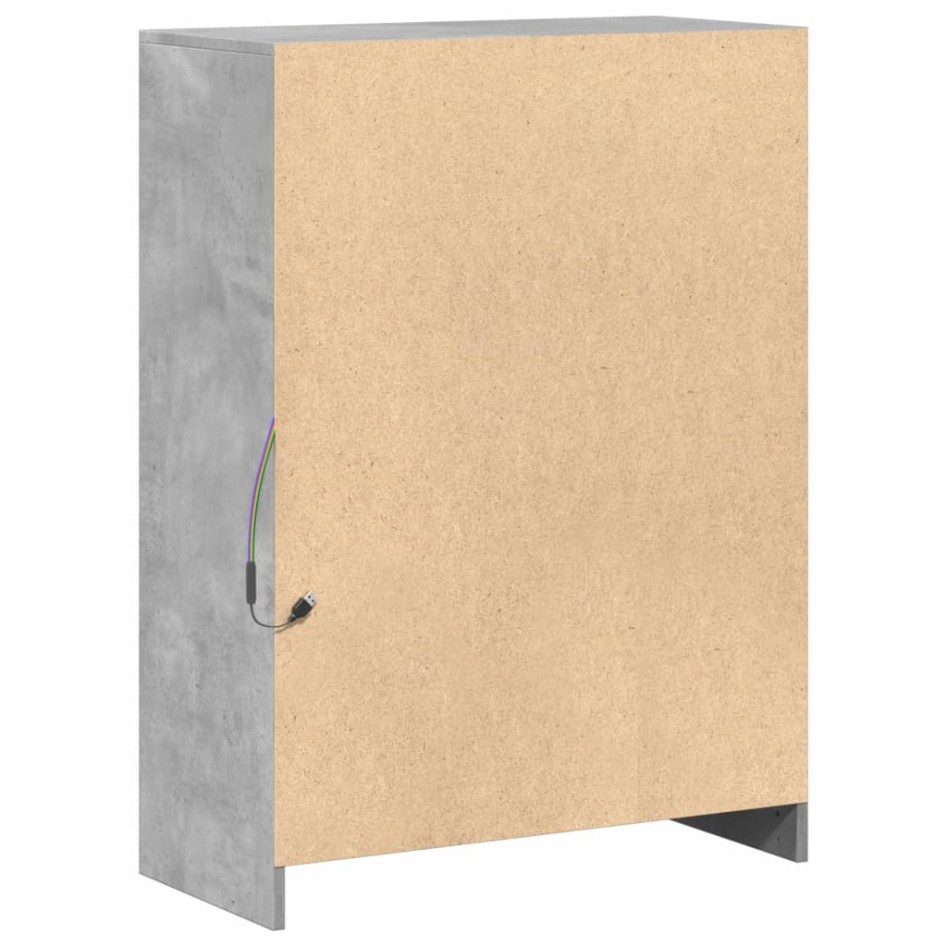 Aparador con LED madera ingeniería gris hormigón 72x34x100