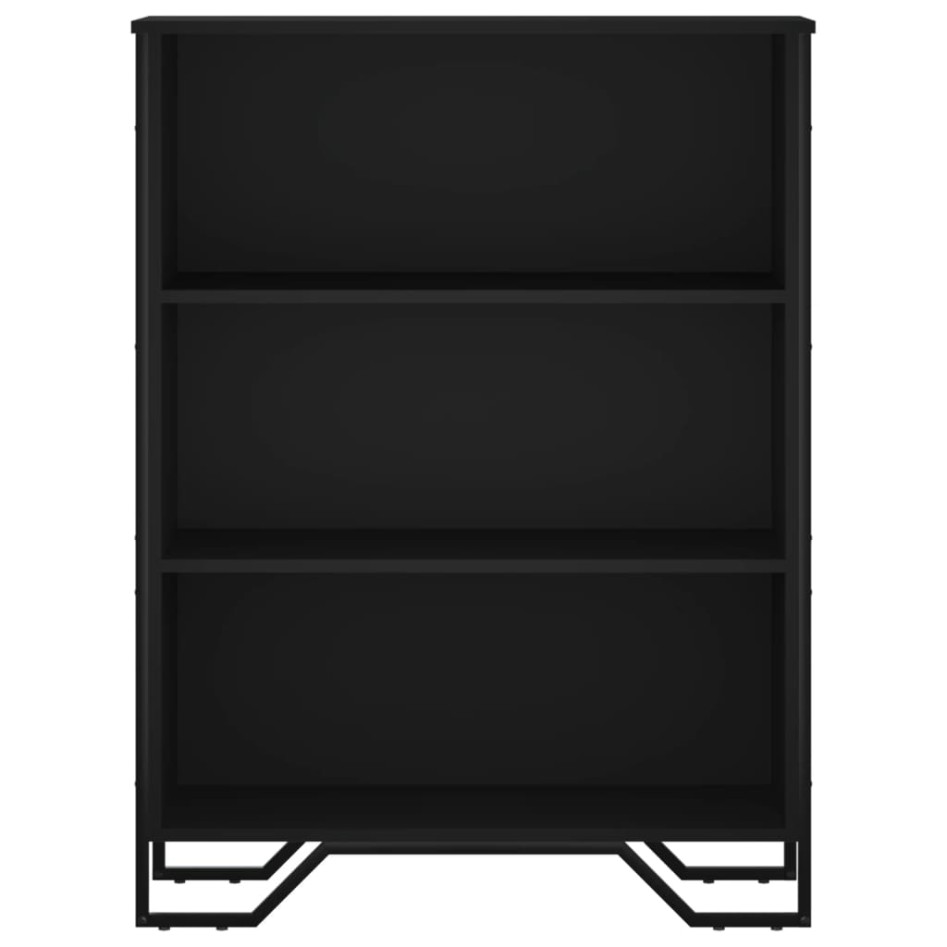 Estantería de madera de ingeniería negra 80x31x106