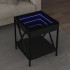Mesita de noche con Infinity LED negra 40x40x49