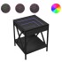 Mesita de noche con Infinity LED negra 40x40x49