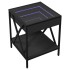 Mesita de noche con Infinity LED negra 40x40x49