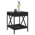 Mesita de noche con Infinity LED negra 40x40x49