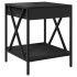 Mesita de noche con Infinity LED negra 40x40x49