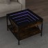 Mesa de centro con Infinity LED roble ahumado 50x50x38