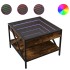 Mesa de centro con Infinity LED roble ahumado 50x50x38