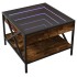 Mesa de centro con Infinity LED roble ahumado 50x50x38