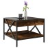 Mesa de centro con Infinity LED roble ahumado 50x50x38