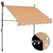 Toldo manual retráctil con LED amarillo y azul 150 cm