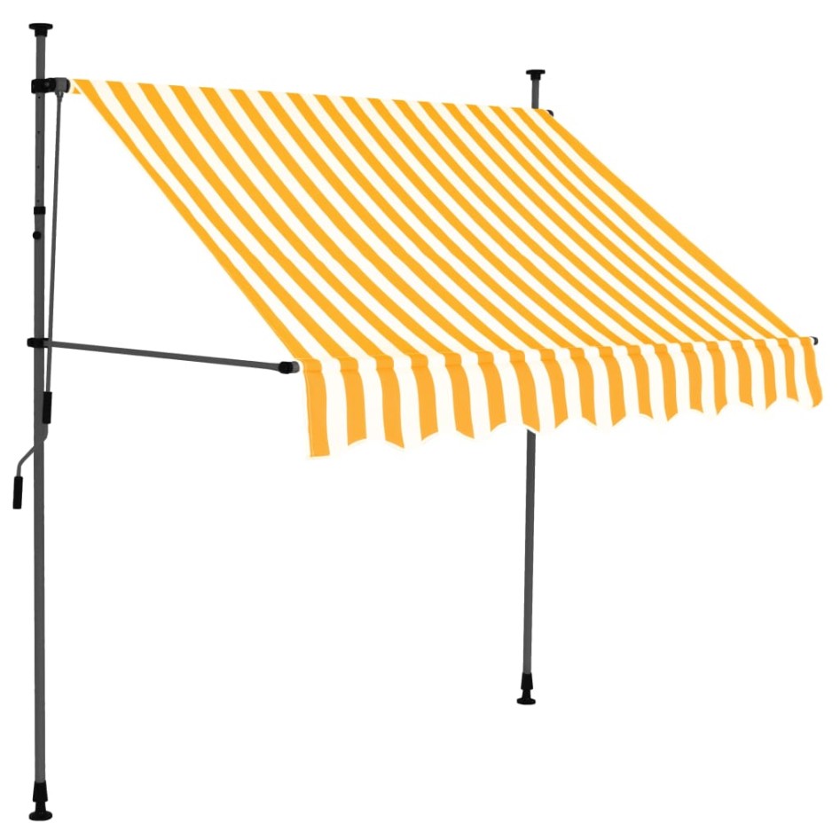Toldo manual retráctil con LED blanco y naranja 150