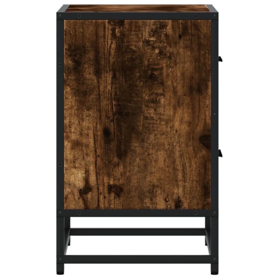 Mesitas noche 2 uds madera ingeniería roble ahumado 40x31x50