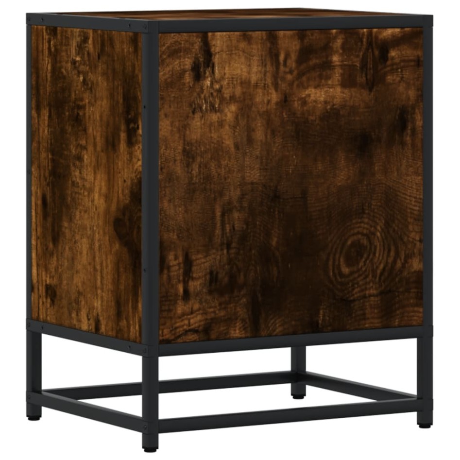 Mesitas noche 2 uds madera ingeniería roble ahumado 40x31x50