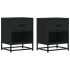 Mesitas de noche 2 uds madera ingeniería negro 40x31x50