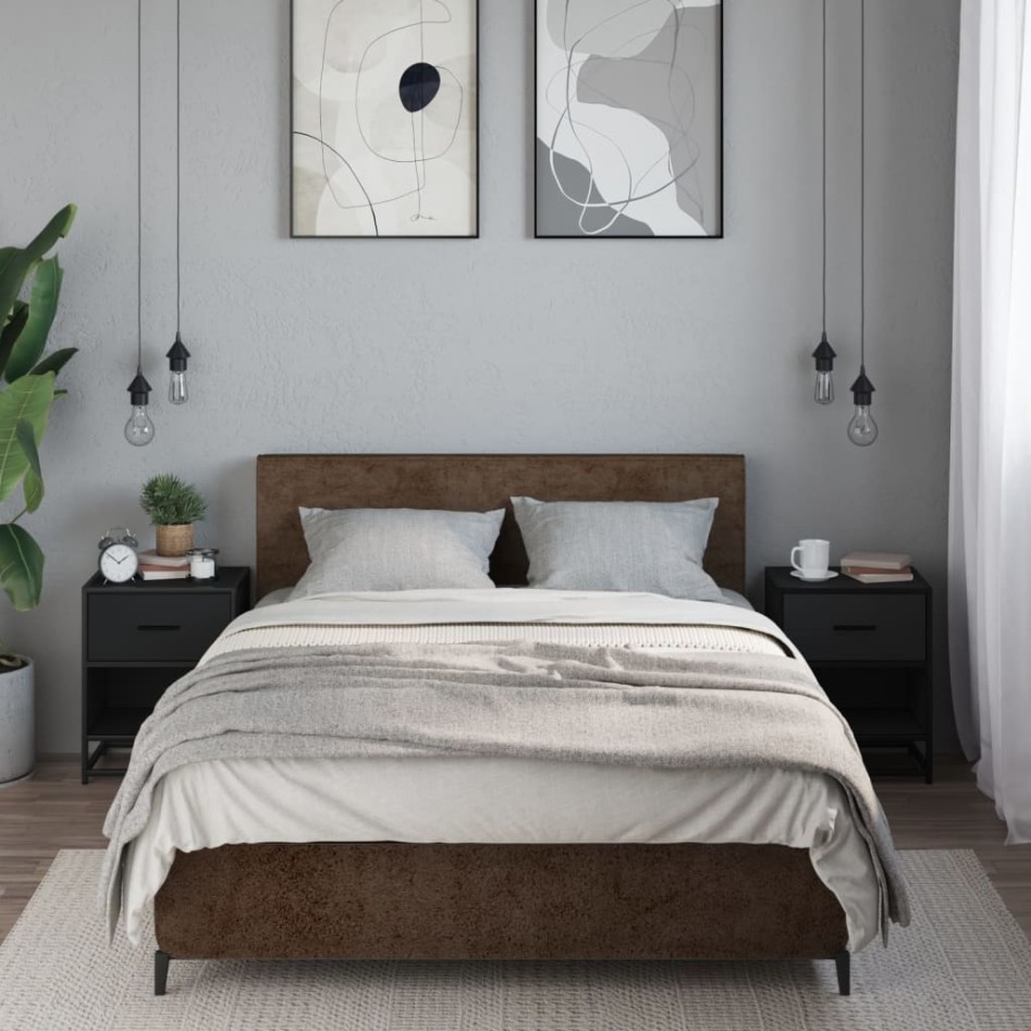 Mesitas de noche 2 uds madera ingeniería negro 40x31x50