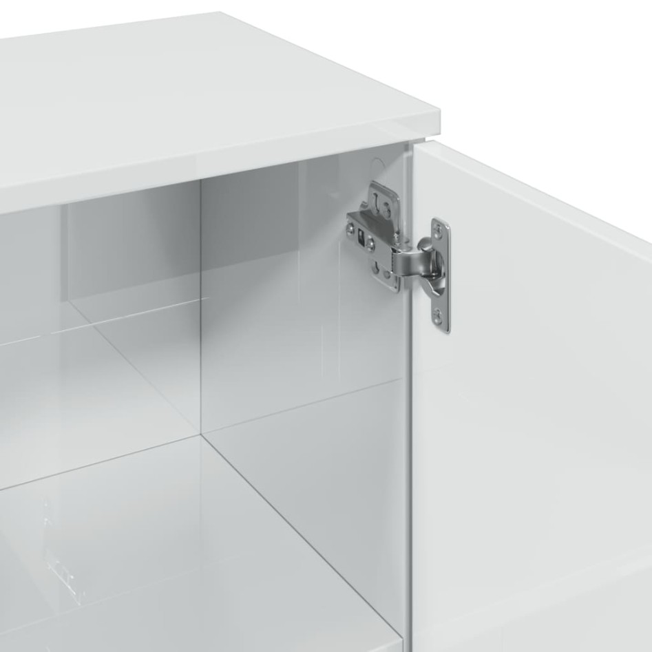 Aparador de madera de ingeniería blanco brillo 90,5x29,5x65