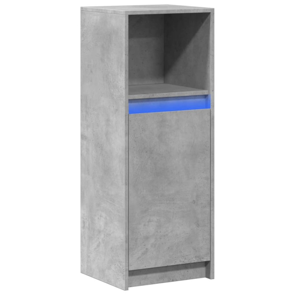 Aparador con LED madera ingeniería gris hormigón 38x34x100