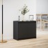 Aparador con LED madera de ingeniería negro 72x34x61