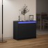 Aparador con LED madera de ingeniería negro 72x34x61