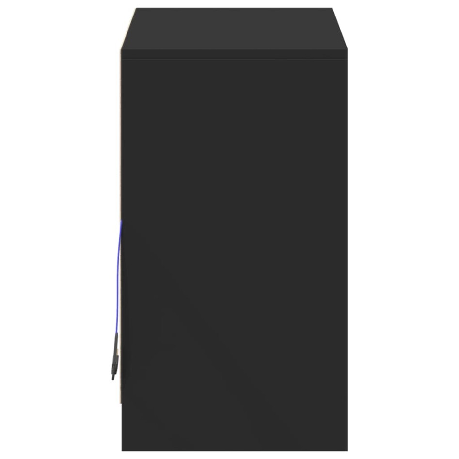 Aparador con LED madera de ingeniería negro 72x34x61