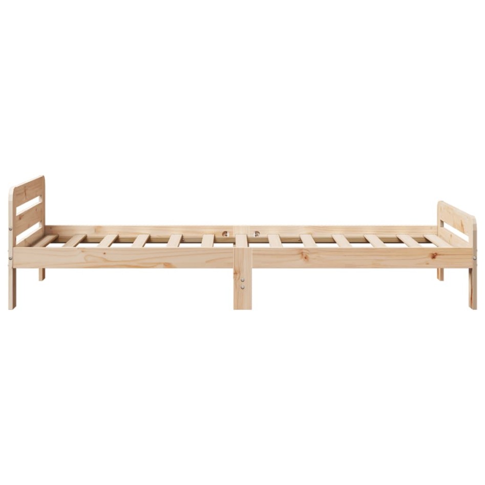 Estructura de cama sin colchón madera maciza pino 75x190