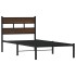 Estructura cama con cabecero sin colchón marrón roble 90x200
