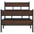 Estructura cama con cabecero y pie sin colchón marrón 75x190