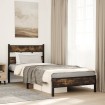 Estructura cama con cabecero sin colchón roble Sonoma 75x190 cm