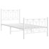 Estructura cama sin colchón con estribo metal blanco 90x200