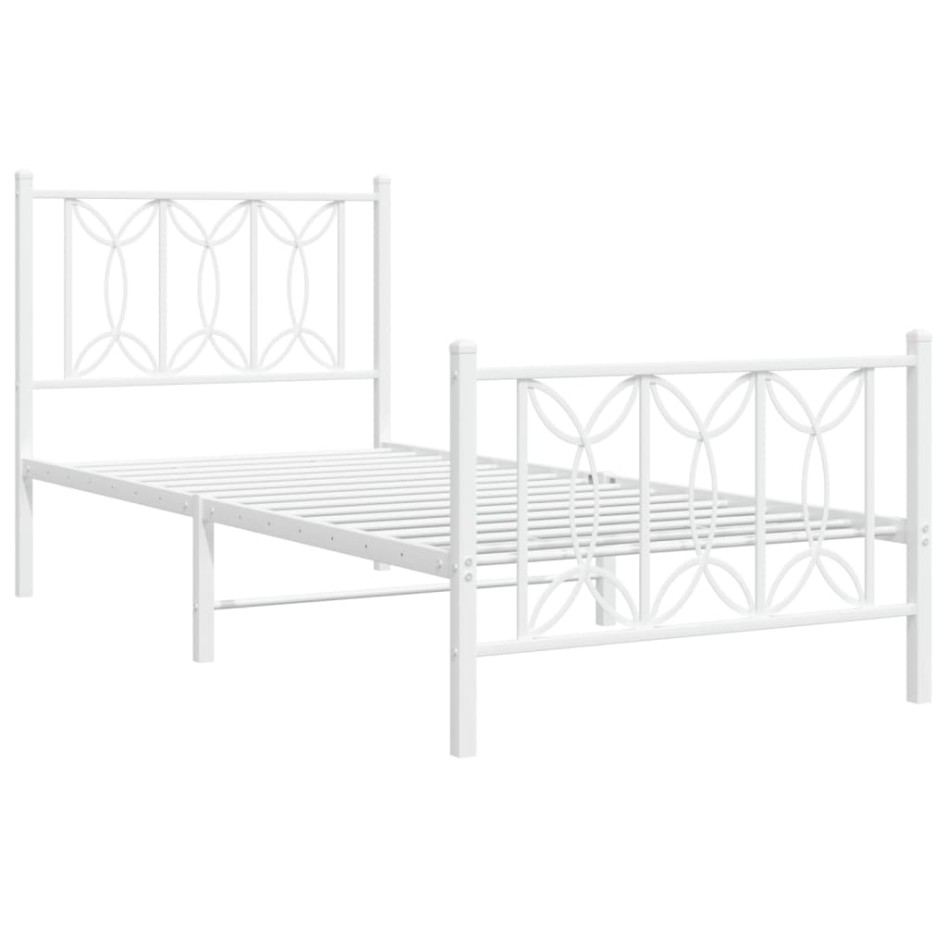Estructura cama sin colchón con estribo metal blanco 90x200