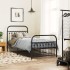 Estructura cama sin colchón con estribo metal negro 90x200