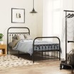 Estructura cama sin colchón con estribo metal negro 90x200 cm