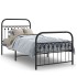 Estructura cama sin colchón con estribo metal negro 90x200