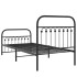 Estructura cama sin colchón con estribo metal negro 90x200